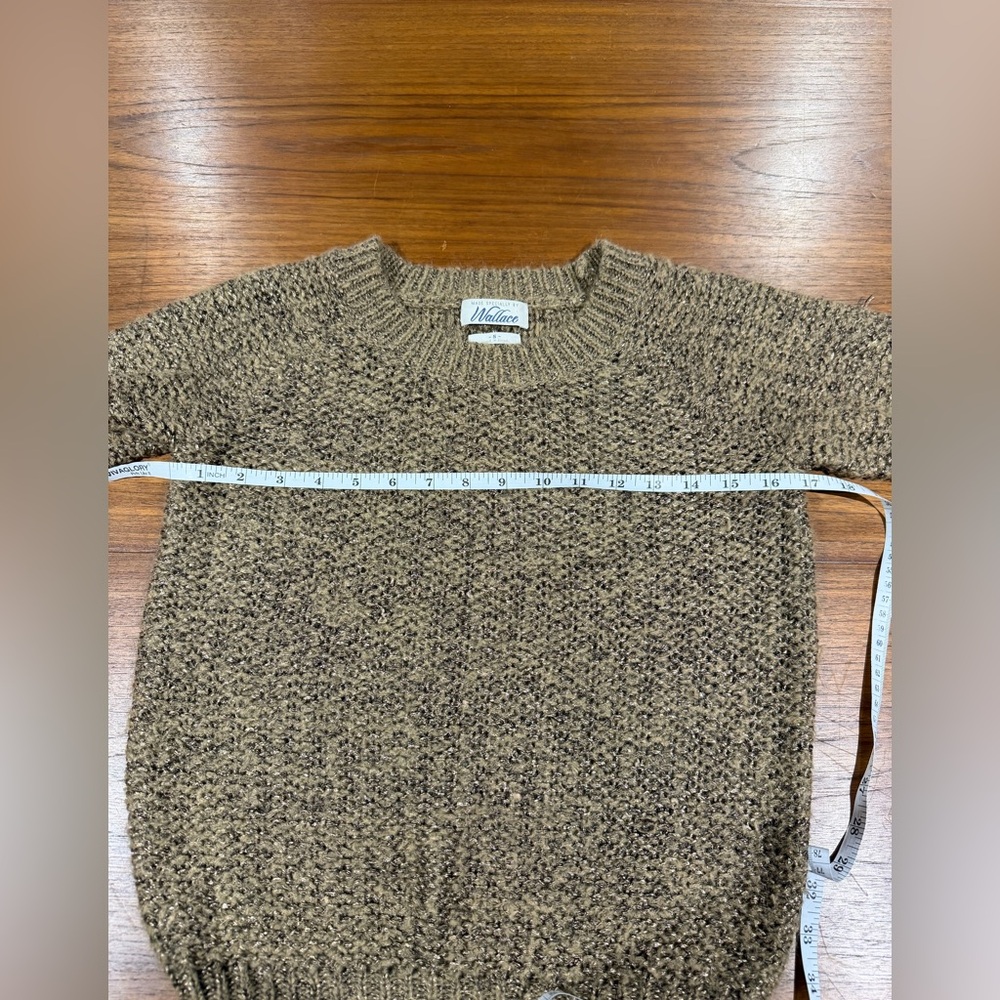 Vintage Chunky Made Specially by Wallace Brown Ribbed Crew Neck Sweater Size S - Picture 5 of 7